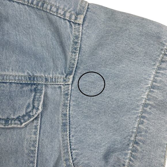 Free People We The Free Boho Light Denim Coverall Jumpsuit Defined Waist Women S - Picture 10 of 16